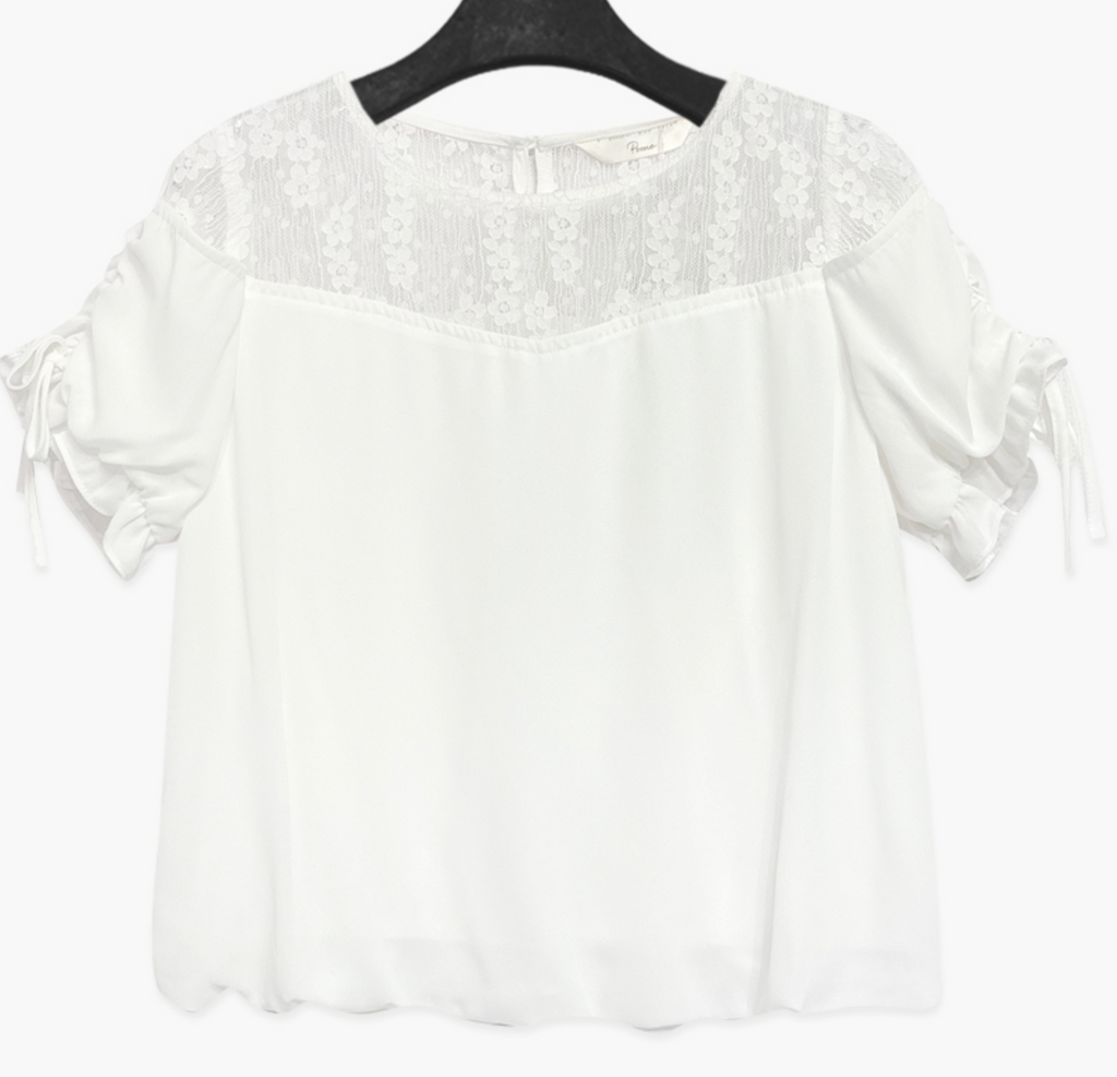 Blouse rose poudré avec dentelle – Édition limitée
