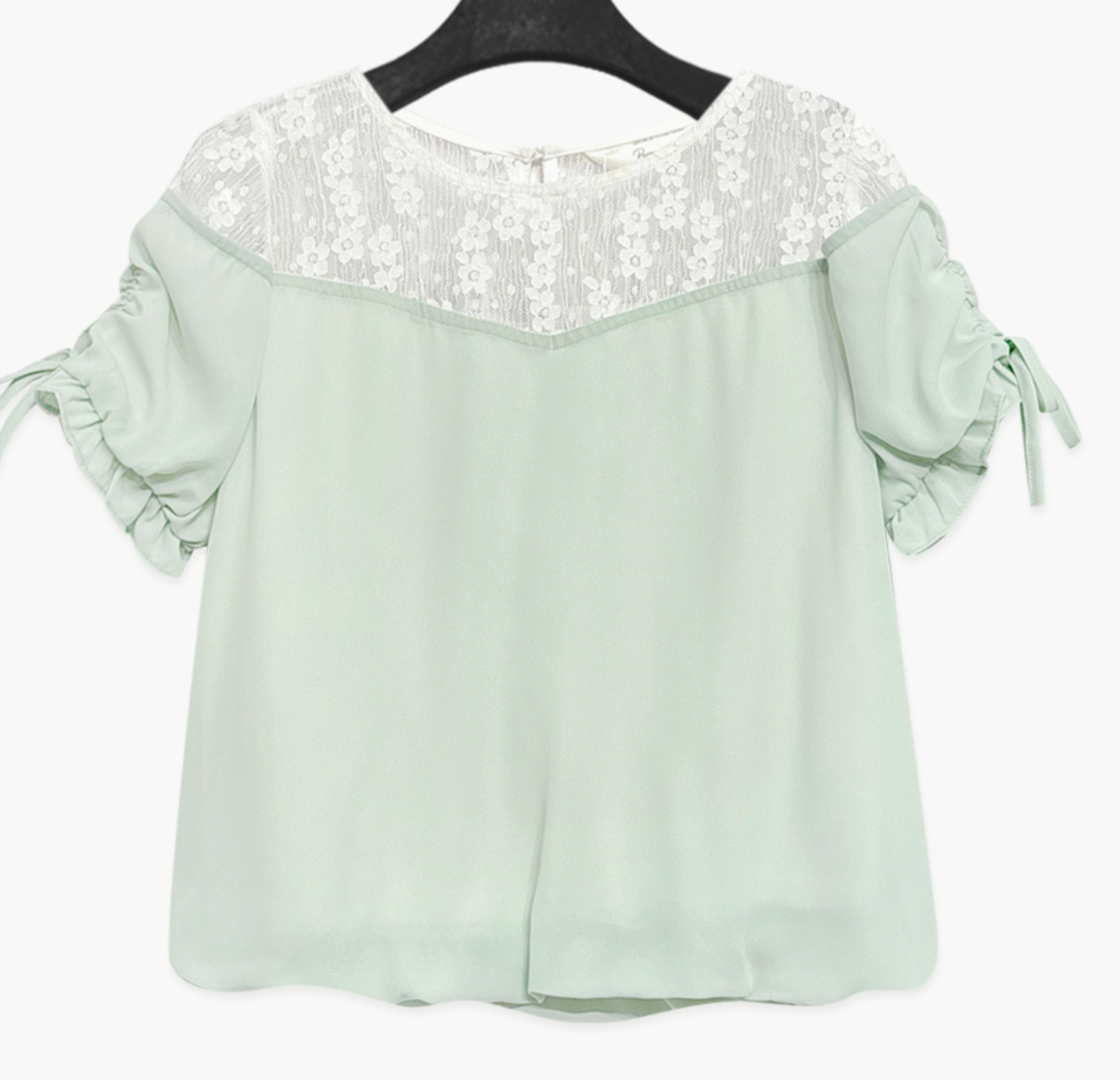 Blouse rose poudré avec dentelle – Édition limitée
