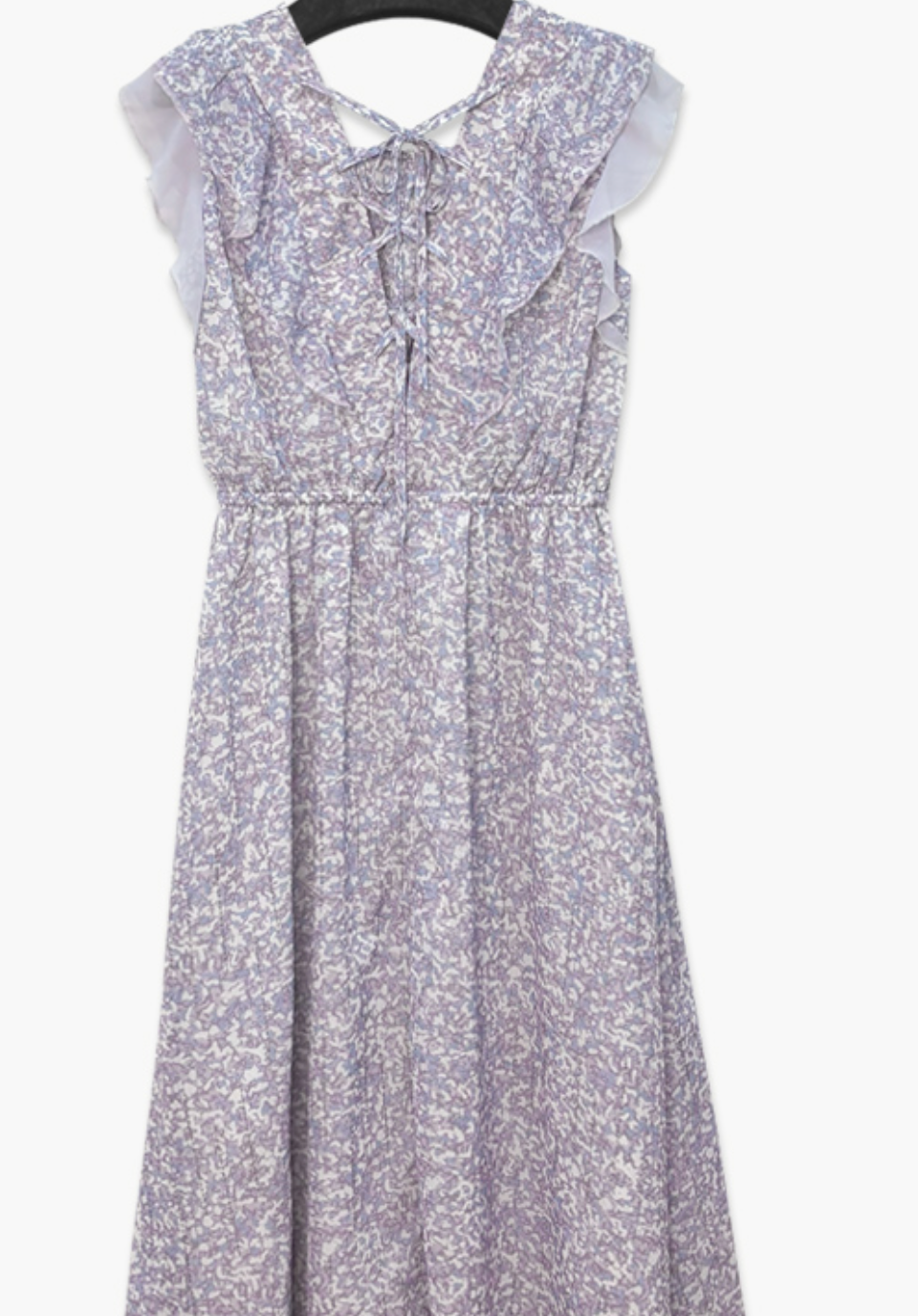 Vestido Maxi Floral Lila con Volantes | Espalda Cruzada y Cintura Elástica