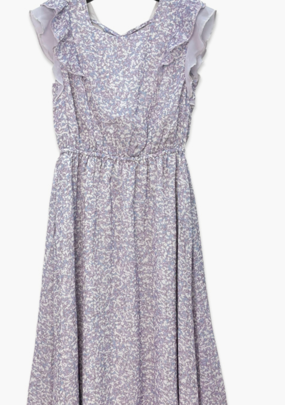 Vestido Maxi Floral Lila con Volantes | Espalda Cruzada y Cintura Elástica