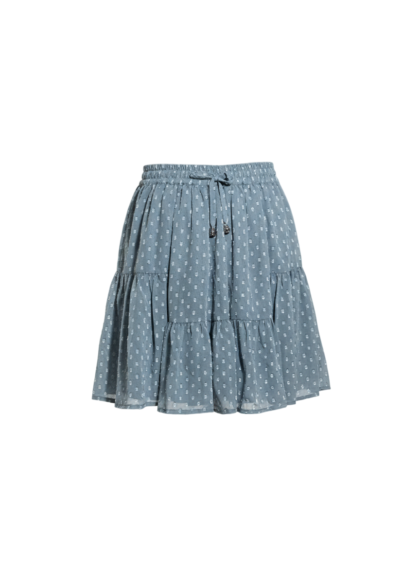 Skort Ligero con Interior de Algodón | Mini Falda de Lunares con Elástico y Lazo Decorativo