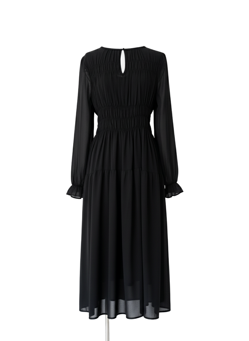 Vestido Midi Negro Sofisticado: La Esencia de la Elegancia