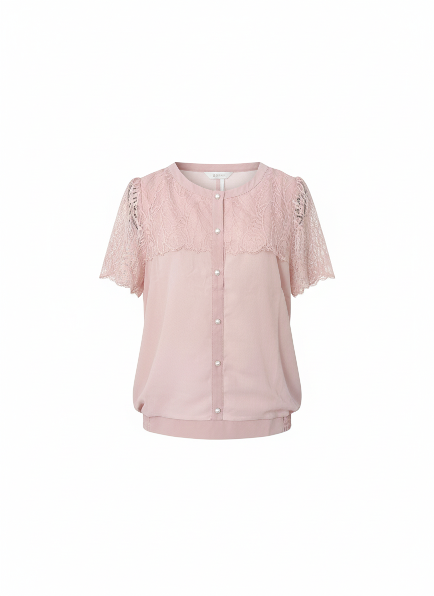 Blusa Romántica de Encaje Floral