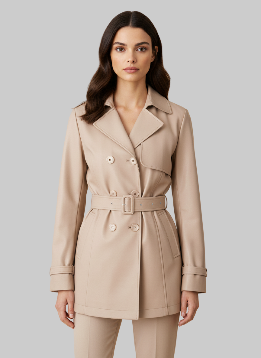 Trench Coat Beige Nude: Lujo y Elegancia Clásica