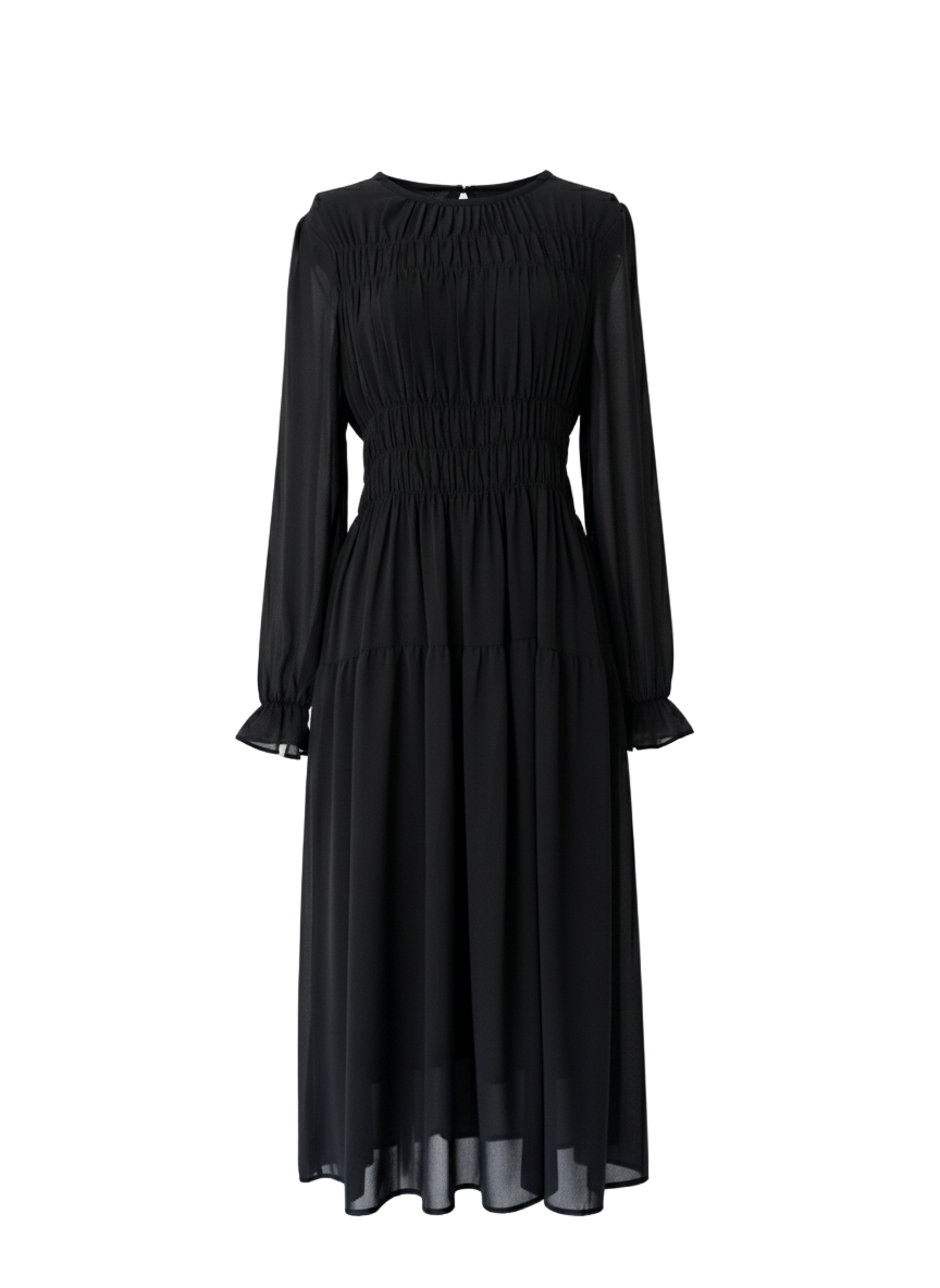 Vestido Midi Negro Sofisticado: La Esencia de la Elegancia
