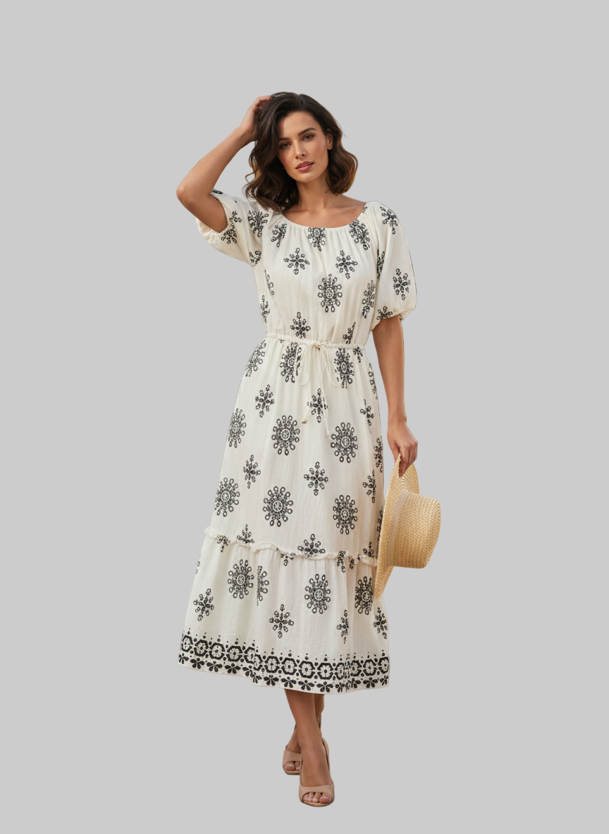 Vestido Maxi Bohemio Bordado: Elegancia Artesanal
