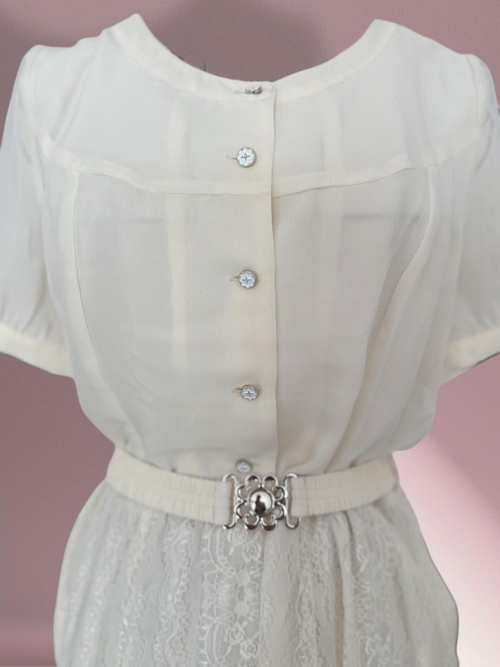Vestido Midi de Crêpe de Seda y Encaje: Elegancia Atemporal